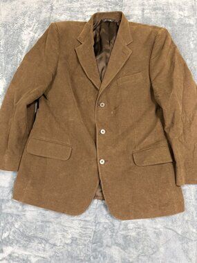 Structure Mens Brown Single-Breasted Button Blazer Jacket 46R